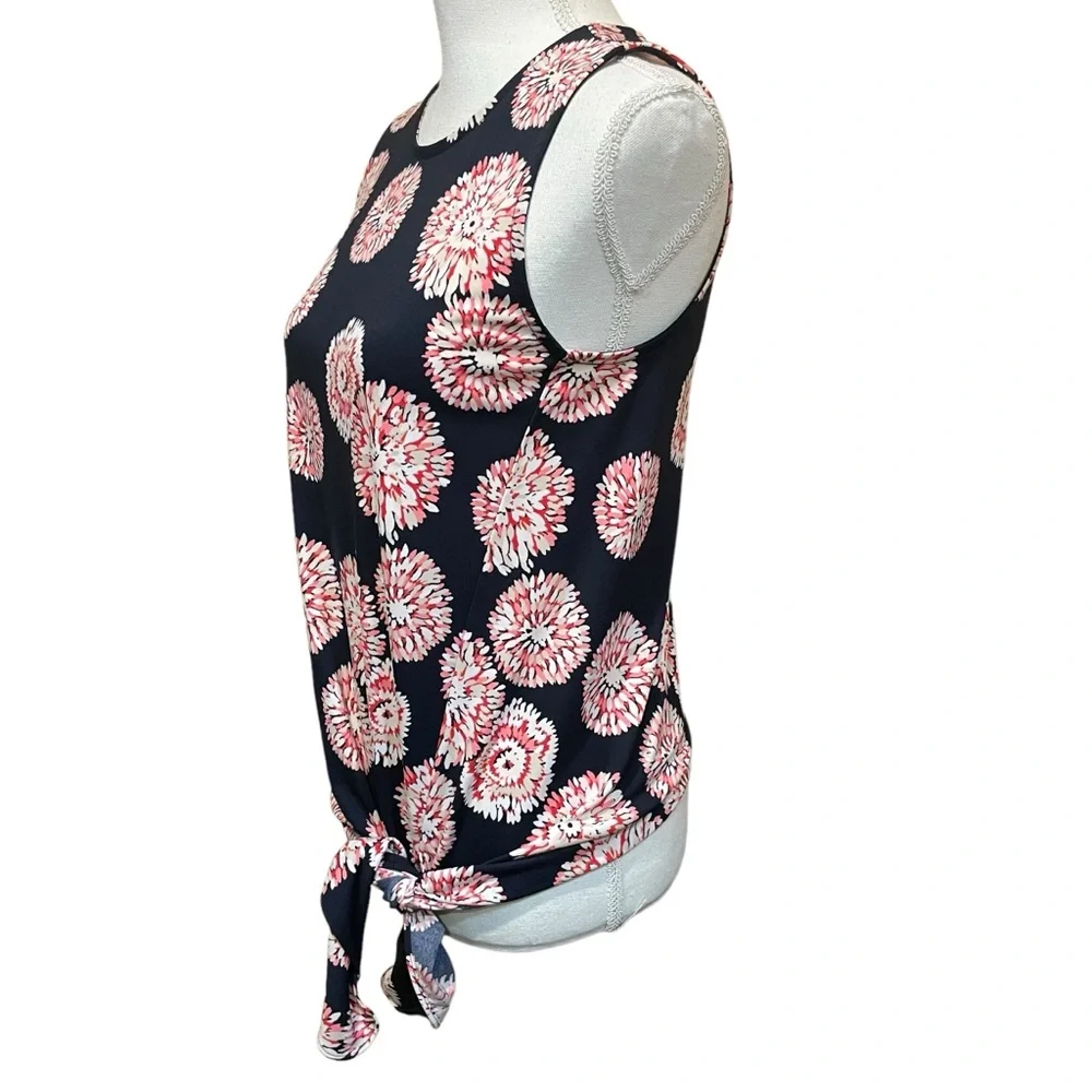 Ann Taylor Factory Tie Front Sleeveless Floral Tank. Size XS - Picture 2 of 5
